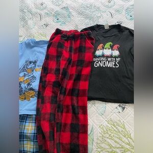 Kids size L 10-12 Wonder Nation plaid pajama sets